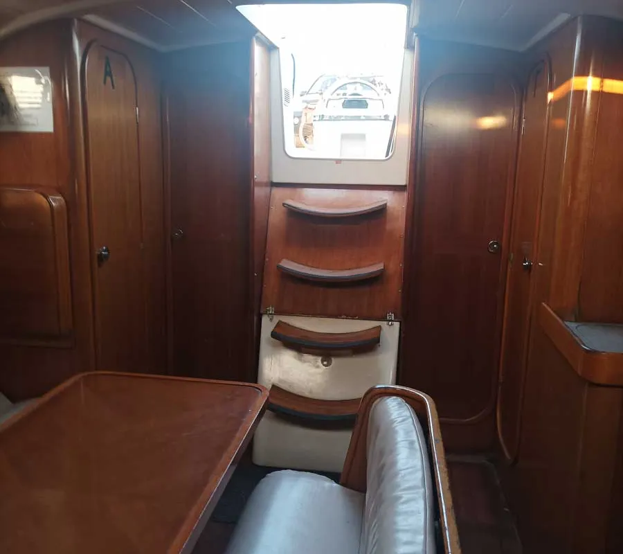 Salon of Nela, a Beneteau Oceanis 37 sailboat at Lefkada, Greece
