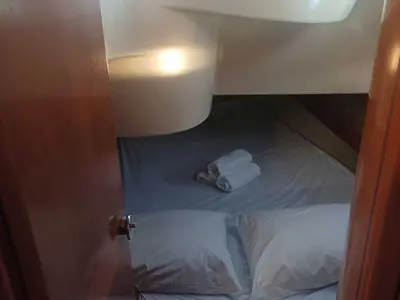 Cabin on Nela, a Beneteau Oceanis 37 sailboat at Lefkada, Greece