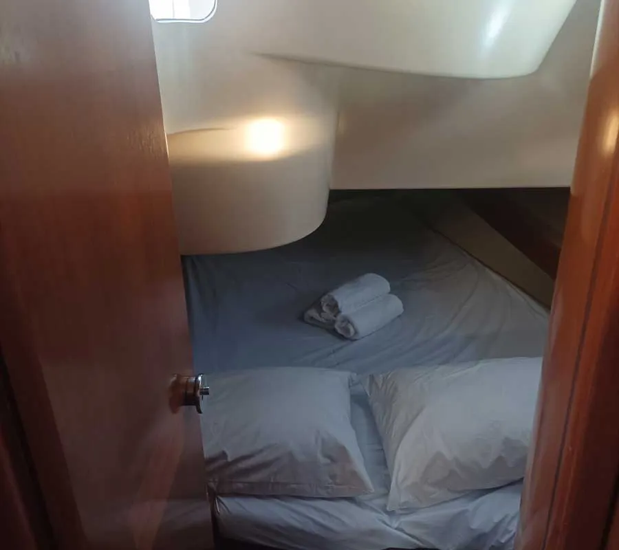 Cabin on Nela, a Beneteau Oceanis 37 sailboat at Lefkada, Greece