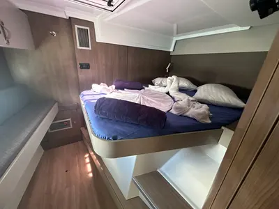 Galley of OUFTI IV, a Bali Catspace catamaran at Roche Caiman, Seychelles