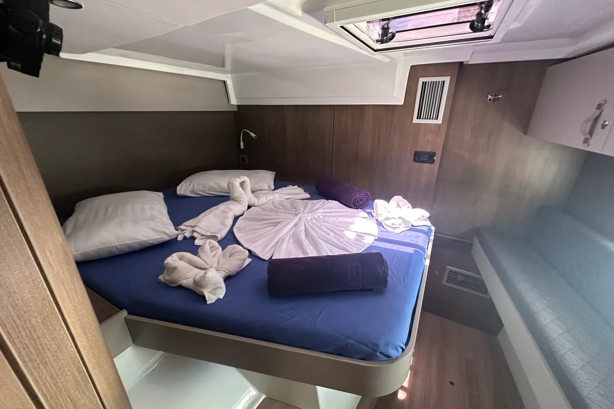 OUFTI IV, a Bali Catspace catamaran at Roche Caiman, Seychelles