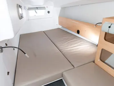 Cabin on Spicy, a Pogo 36 sailboat at La Favière, France