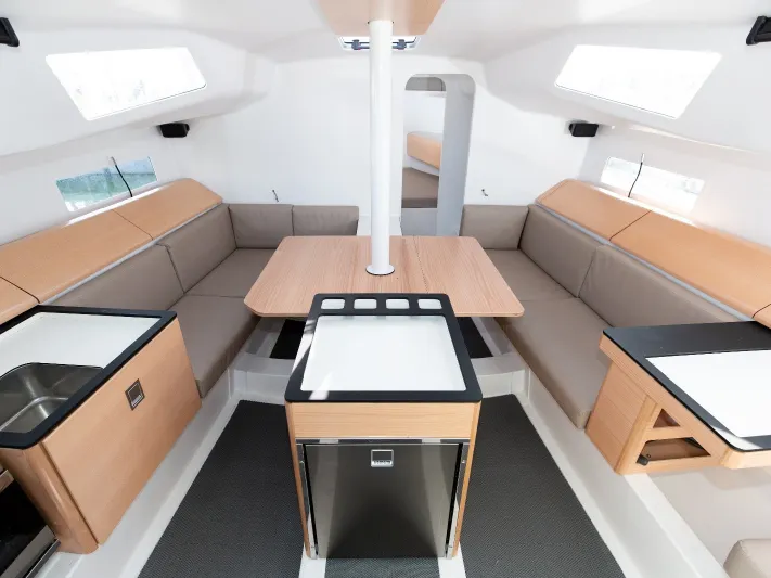Salon of Spicy, a Pogo 36 sailboat at La Favière, France