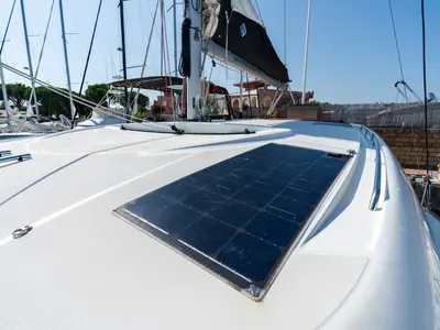 Deck of Lagoon 40, a catamaran at Tonnarella, Italy