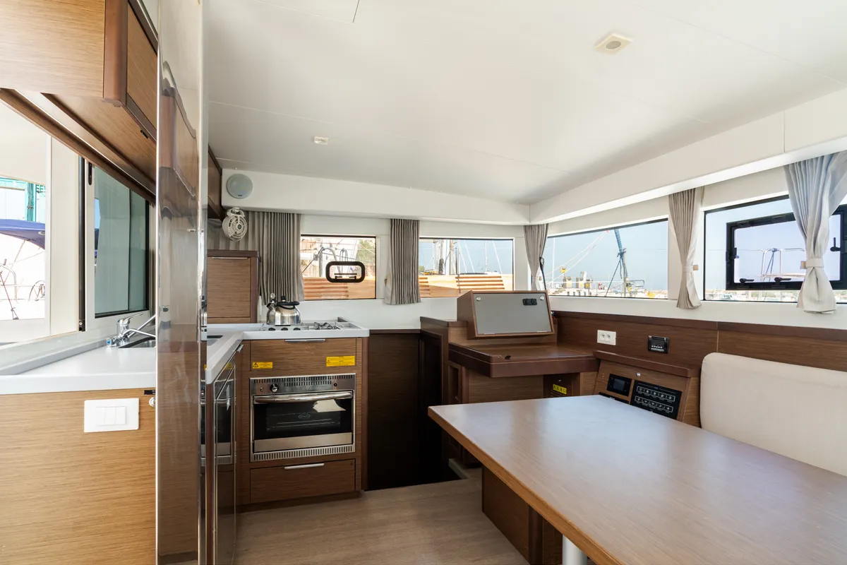 Galley of Lagoon 40, a catamaran at Tonnarella, Italy
