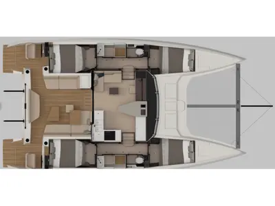Floor plan of Seabird, a Nautitech 44 Open catamaran at Municipal Unit of Nea Peramos, Greece