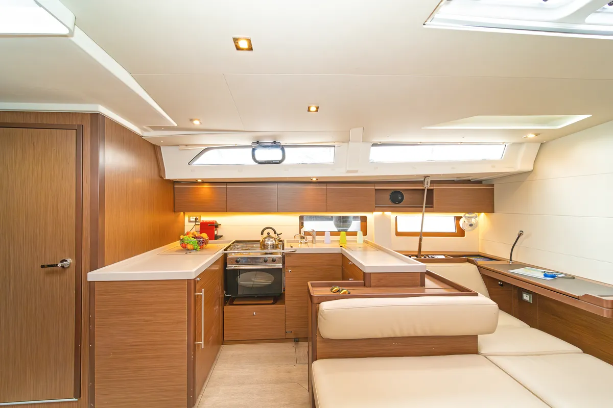 Galley of Yria, a Beneteau Oceanis 51.1 sailboat at Athens, Greece