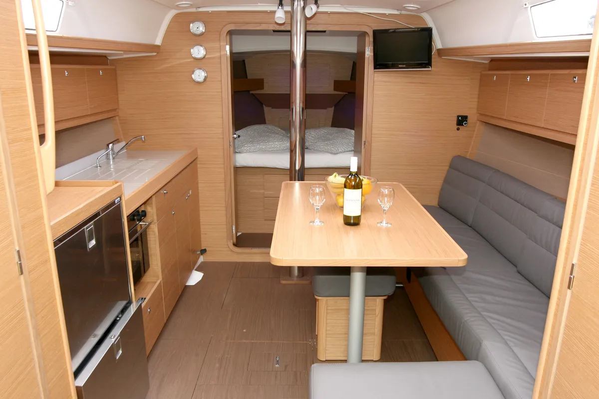 Salon of Lotta, a Dufour 382 GL sailboat at Grad Pula, Croatia