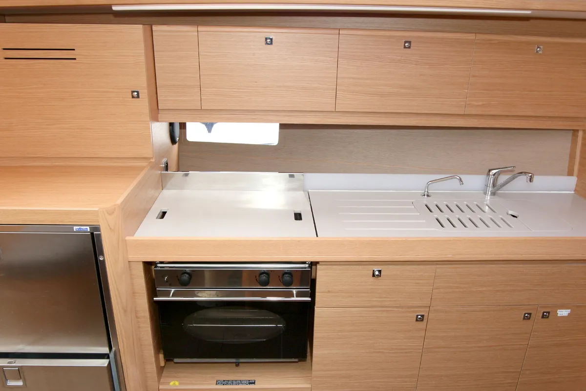 Galley of Lotta, a Dufour 382 GL sailboat at Grad Pula, Croatia