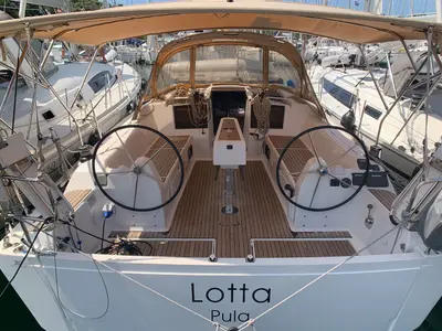 Cockpit of Lotta, a Dufour 382 GL sailboat at Grad Pula, Croatia