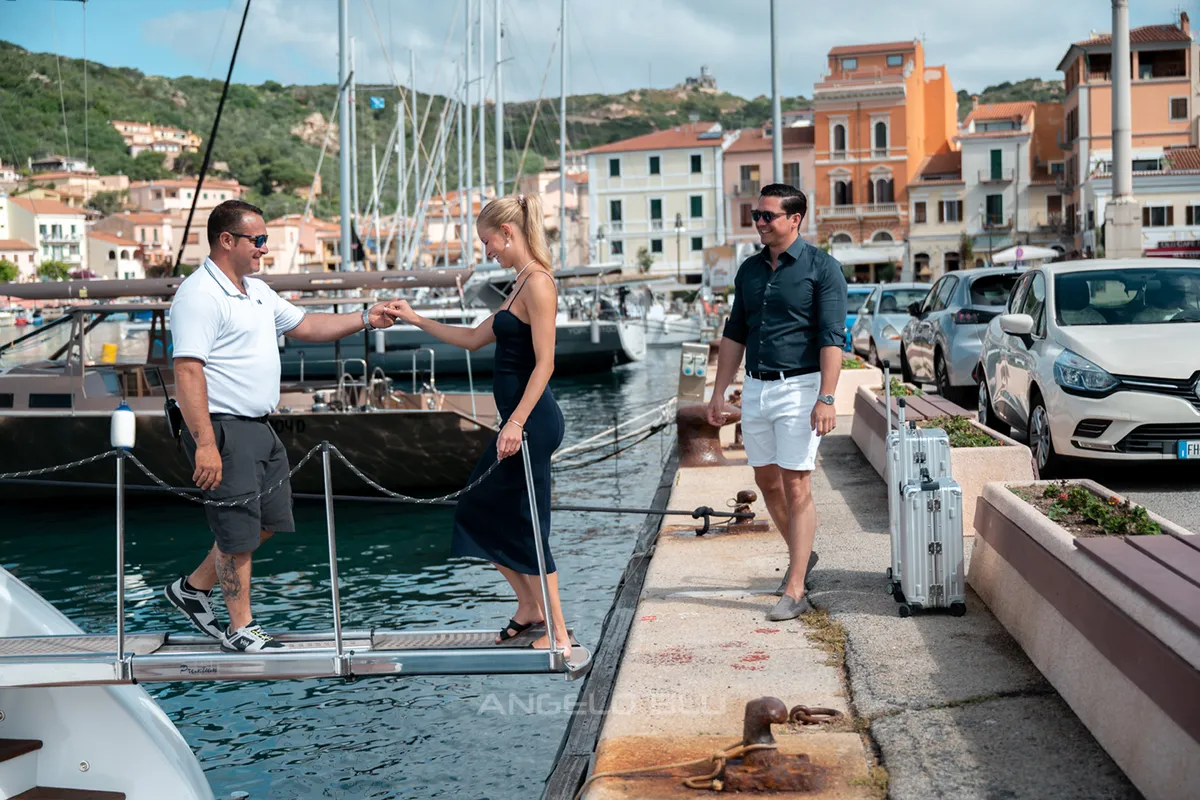 Exterior view of Angelo Blu, a Maiora 20S motor yacht at Figari, Italy