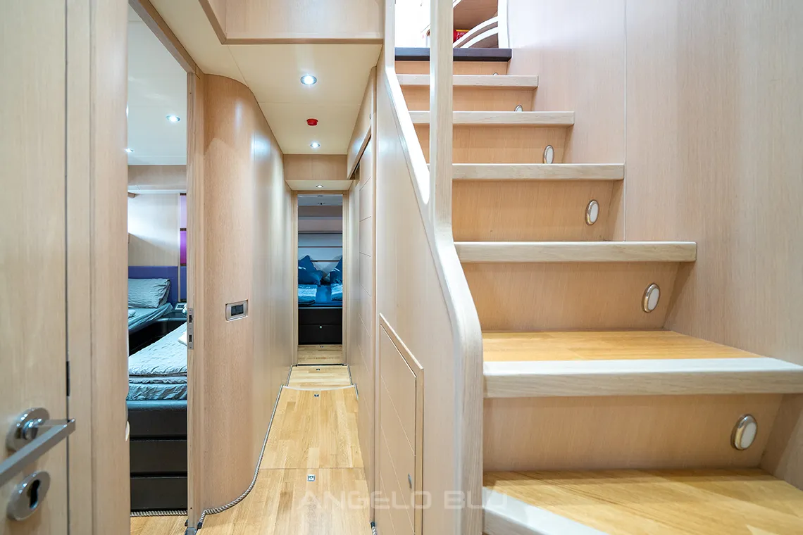 Cabin on Angelo Blu, a Maiora 20S motor yacht at Figari, Italy
