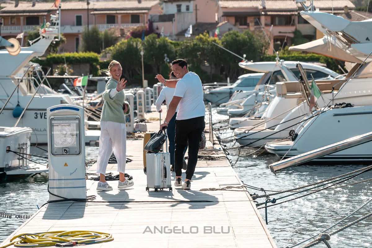 Angelo Blu, a Maiora 20S motor yacht at Figari, Italy