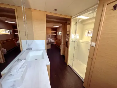 Head on Solomar, a Fountaine Pajot Samana 59 catamaran at Kaštela, Croatia