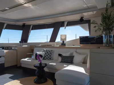 Salon of Solomar, a Fountaine Pajot Samana 59 catamaran at Kaštela, Croatia