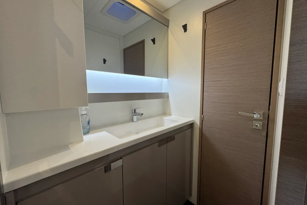 Head on Maeva, a Fountaine Pajot Aura 51 catamaran at La Rochelle, France
