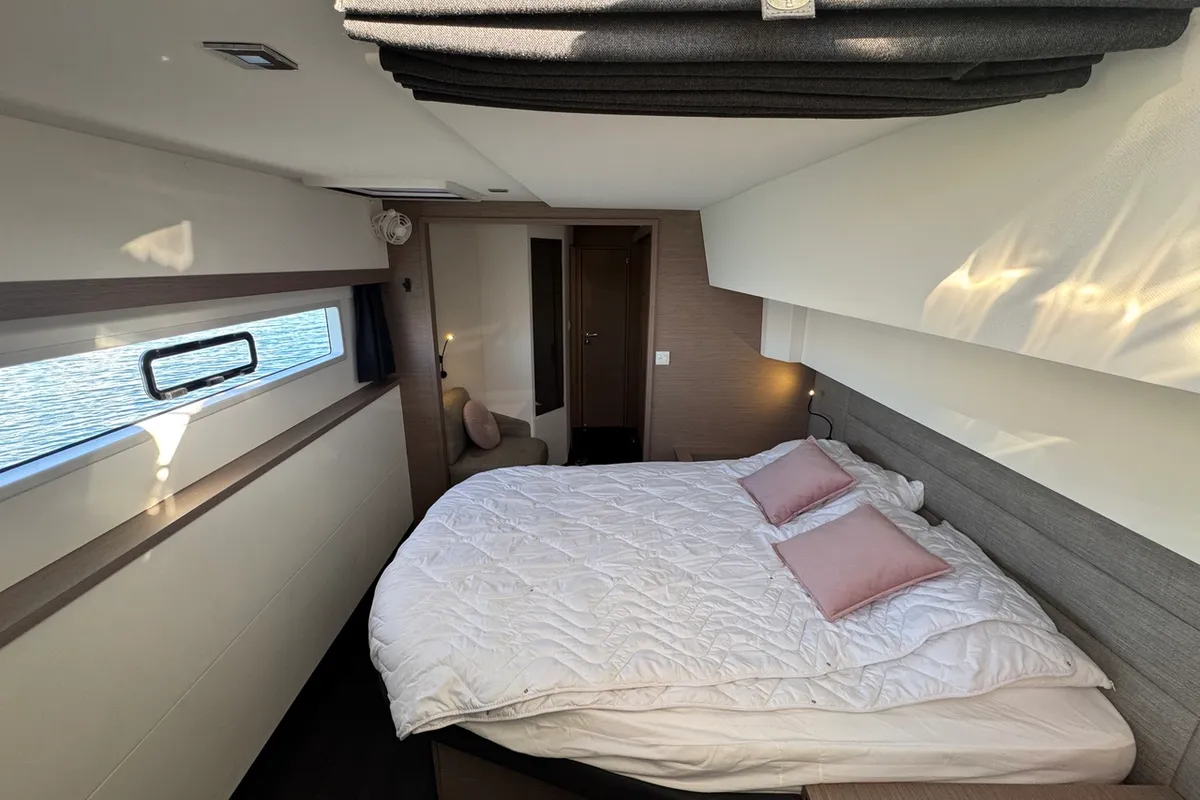 Cabin on Maeva, a Fountaine Pajot Aura 51 catamaran at La Rochelle, France