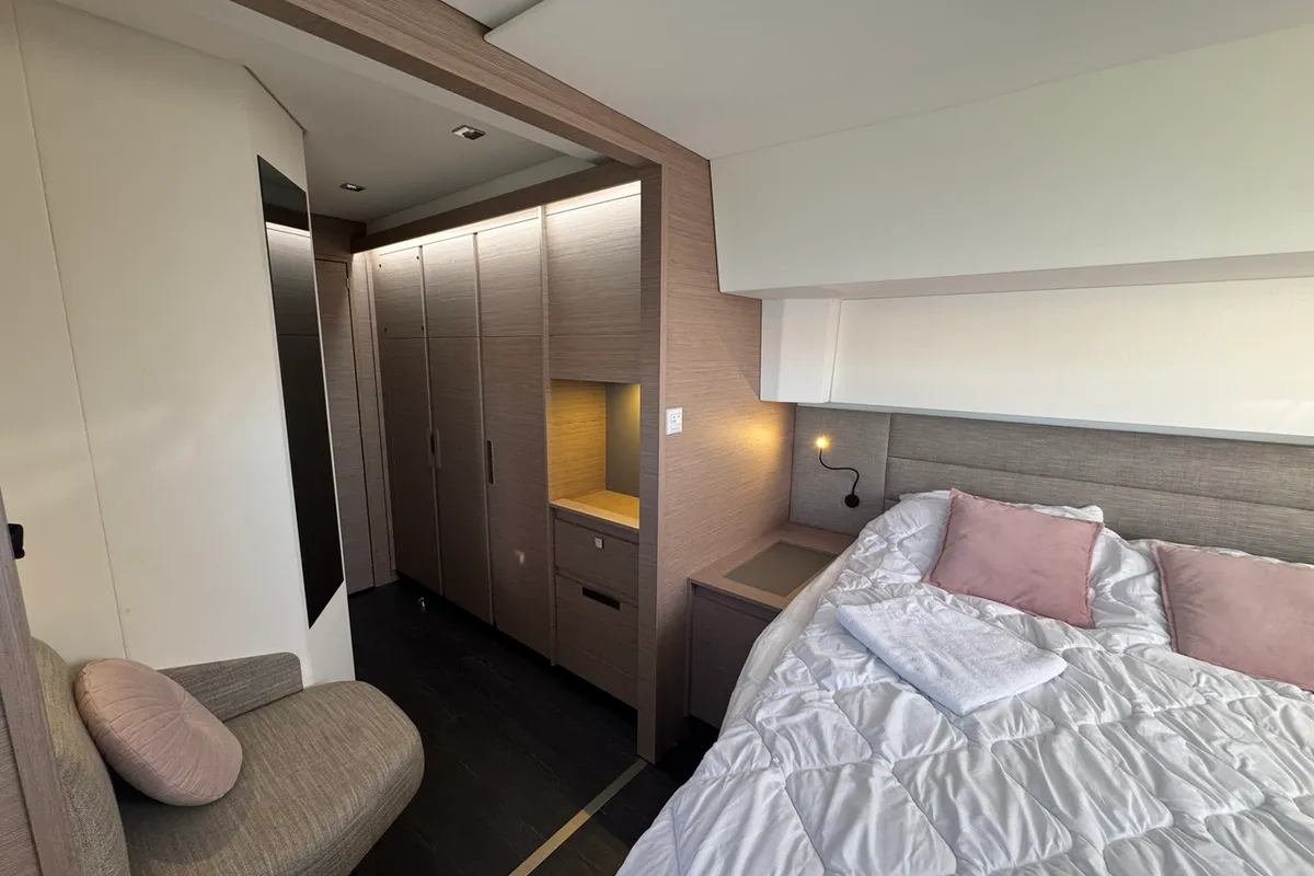 Cabin on Maeva, a Fountaine Pajot Aura 51 catamaran at La Rochelle, France