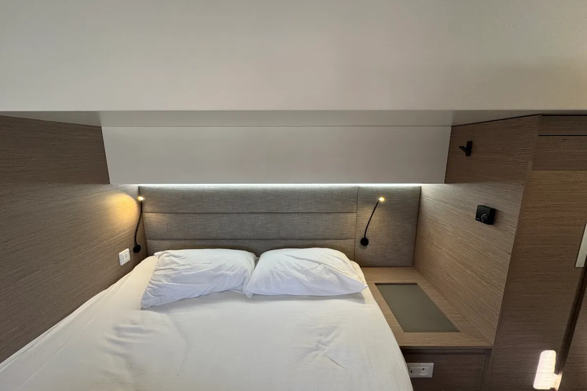 Cabin on Maeva, a Fountaine Pajot Aura 51 catamaran at La Rochelle, France
