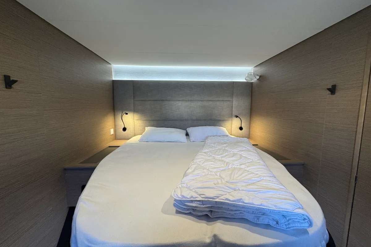 Cabin on Maeva, a Fountaine Pajot Aura 51 catamaran at La Rochelle, France