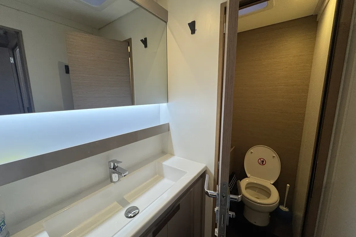 Head on Maeva, a Fountaine Pajot Aura 51 catamaran at La Rochelle, France