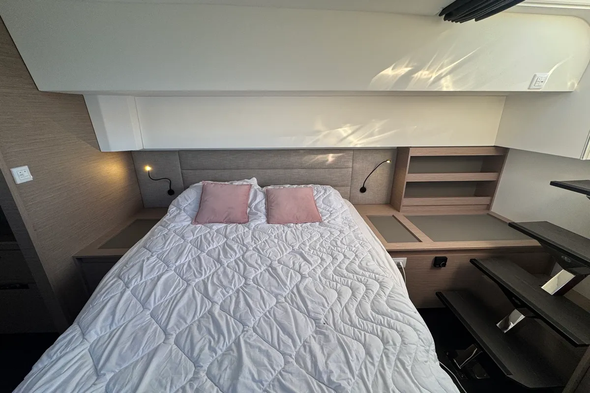 Cabin on Maeva, a Fountaine Pajot Aura 51 catamaran at La Rochelle, France