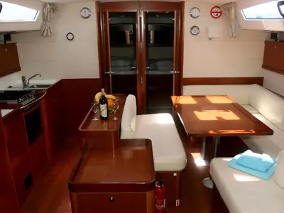 Salon of Big Tasty, a Beneteau Oceanis 50 sailboat at Općina Rogoznica, Croatia