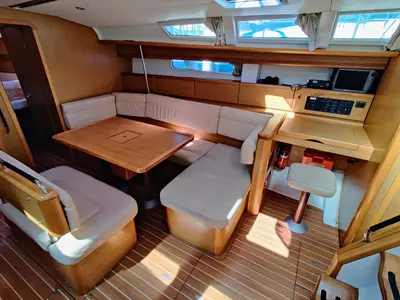 Galley of Lady Joanna, a Jeanneau Sun Odyssey 49i sailboat at Općina Sukošan, Croatia