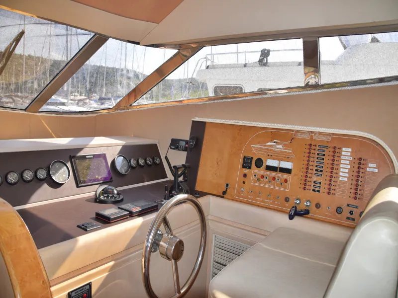 Cockpit of New Style , a Johnson 56 motorboat at Primošten, Croatia