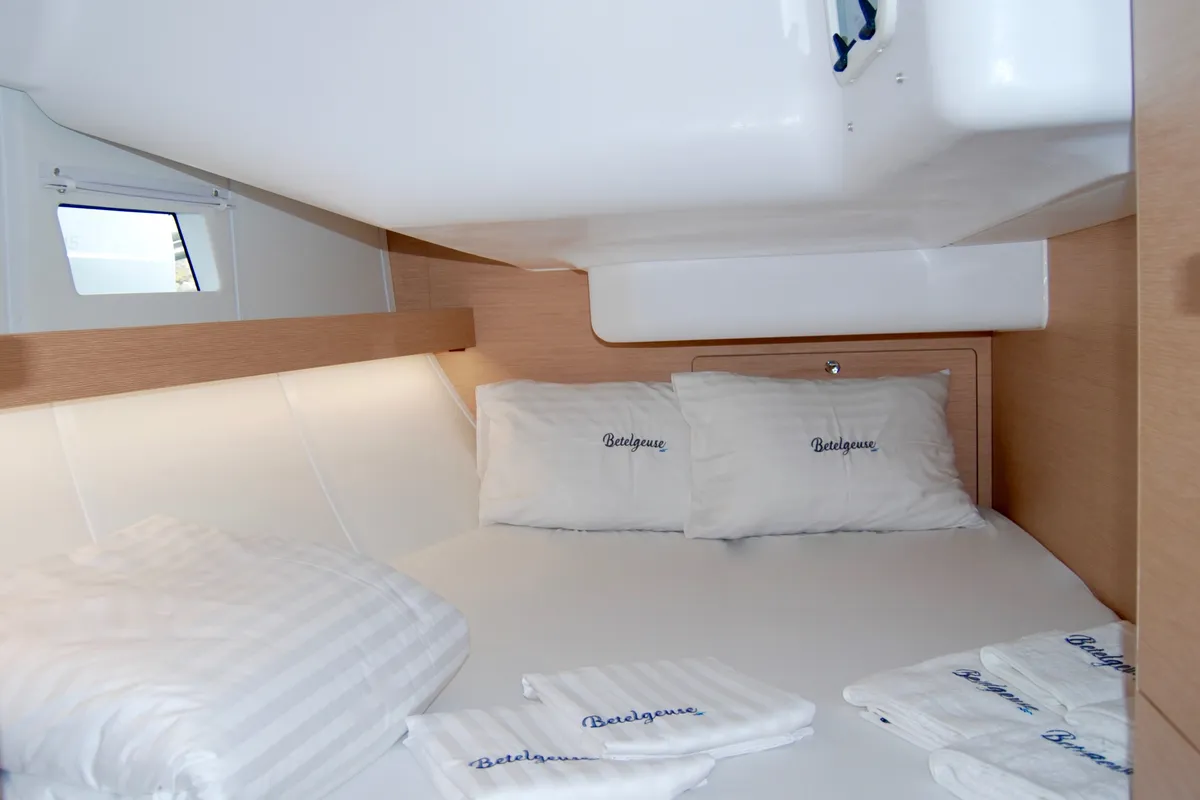 Cabin on Betelgeuse, a Elan Impression 45 sailboat at Athens, Greece