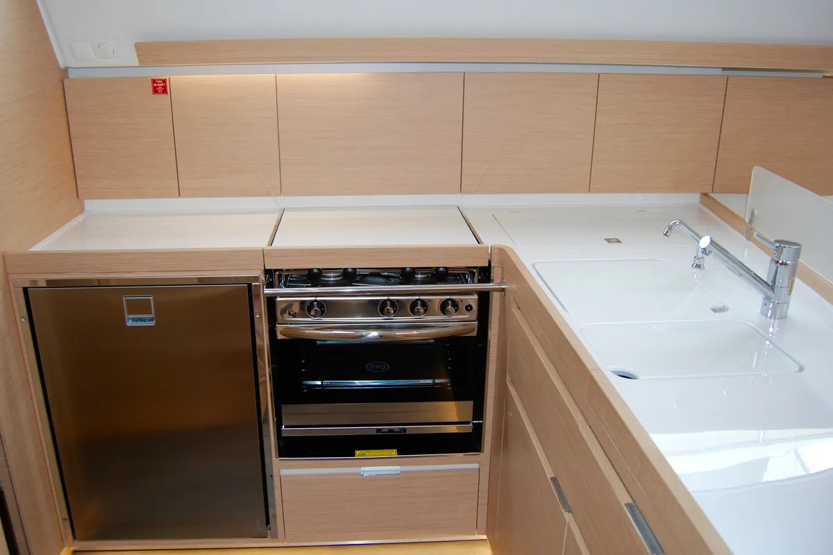 Galley of Betelgeuse, a Elan Impression 45 sailboat at Athens, Greece