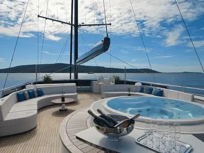 Deck of M/S Adri, a Radež d.d. M/S ADRI sailboat at Split, Croatia