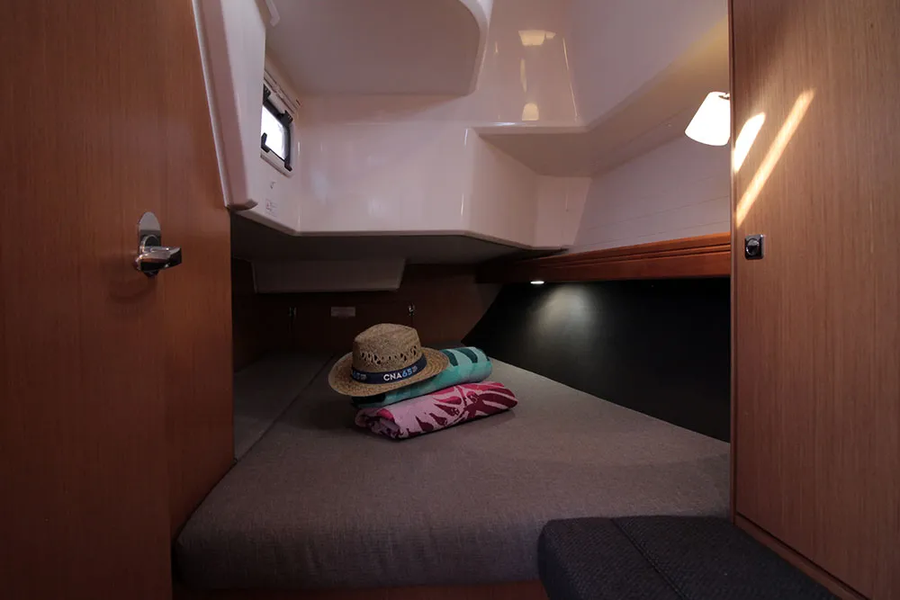 Cabin on Black Pearl, a Bavaria Cruiser 37 sailboat at Llucmajor, Spain