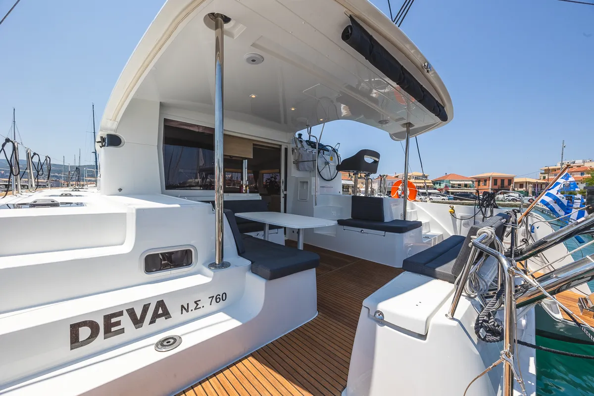 Deva, a Lagoon 40 catamaran at Municipal Unit of Lefkada, Greece