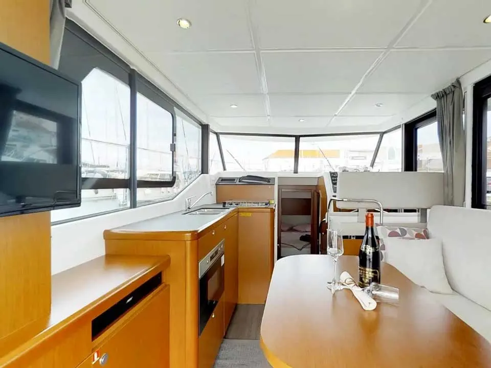 Salon of Odysseus, a Beneteau Swift Trawler 30 motorboat at Grad Trogir, Croatia