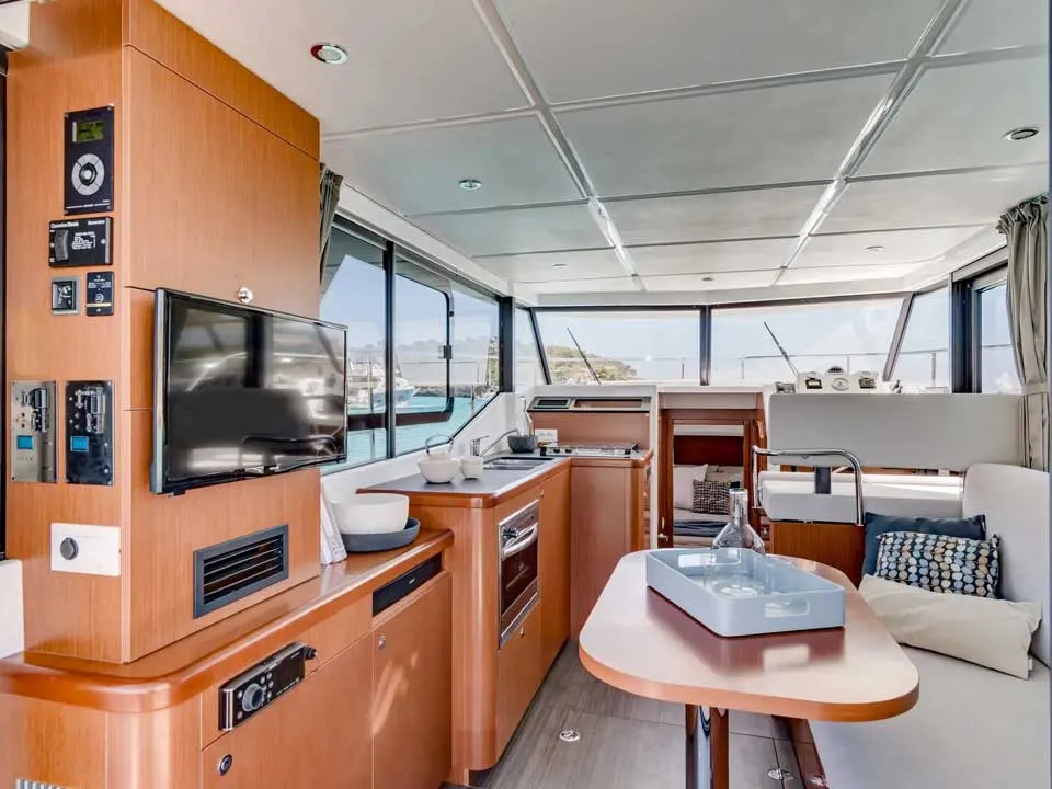 Galley of Odysseus, a Beneteau Swift Trawler 30 motorboat at Grad Trogir, Croatia