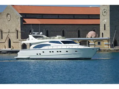 MARY, a Ferretti 68 motor yacht at Rhodes, Greece