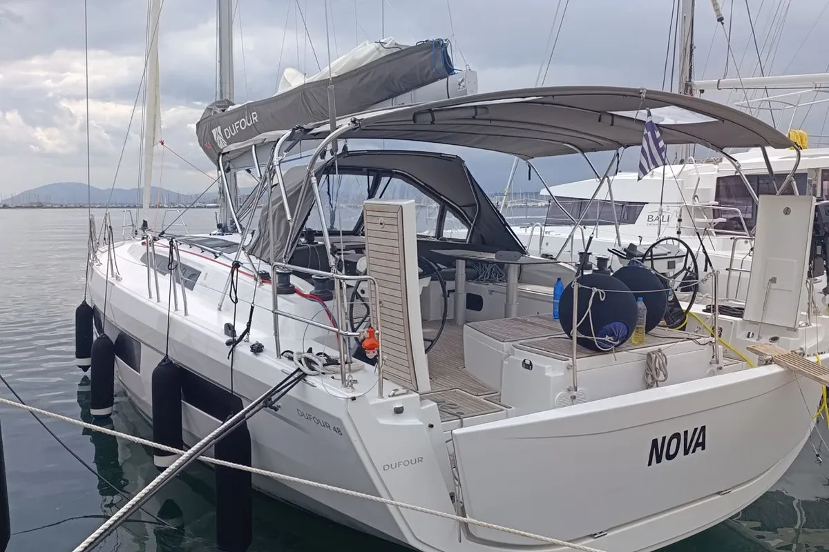 Nova, a Dufour 48 sailboat at Mytikas, Greece