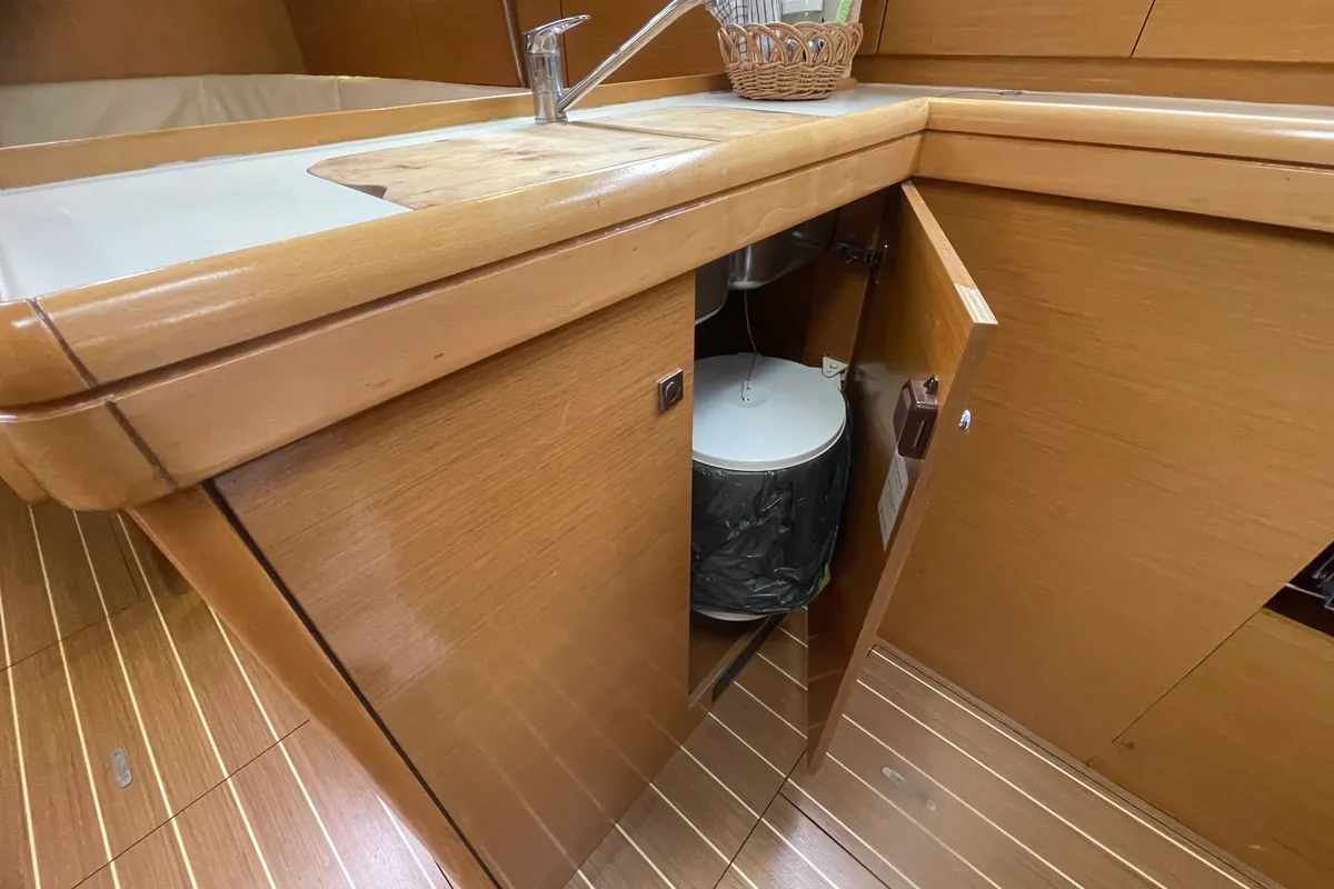 Galley of Agatha, a Jeanneau Sun Odyssey 36i sailboat at Zadar, Croatia