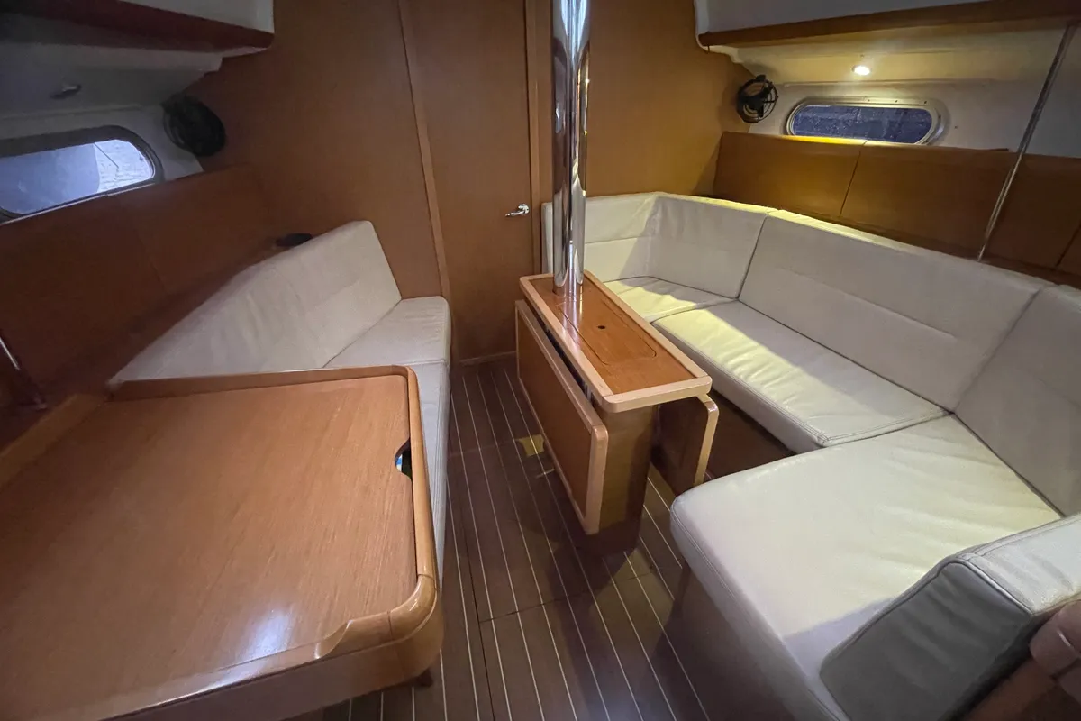 Salon of Agatha, a Jeanneau Sun Odyssey 36i sailboat at Zadar, Croatia