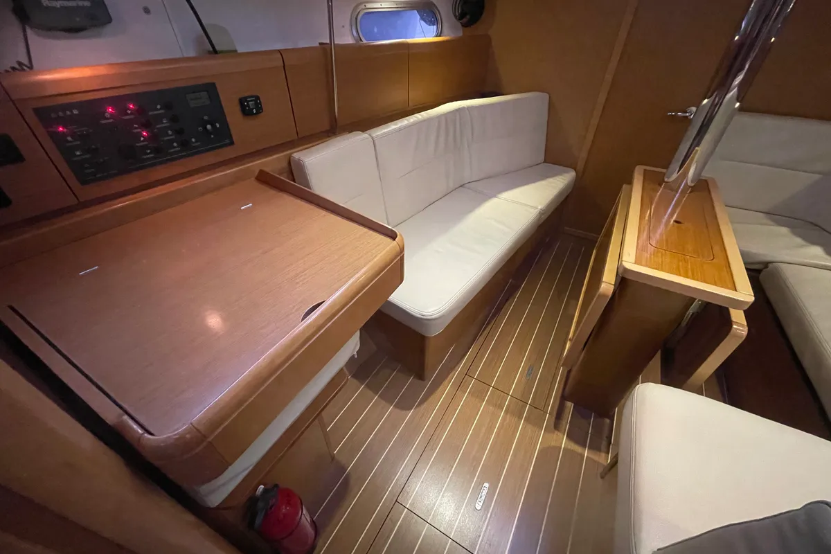 Salon of Agatha, a Jeanneau Sun Odyssey 36i sailboat at Zadar, Croatia