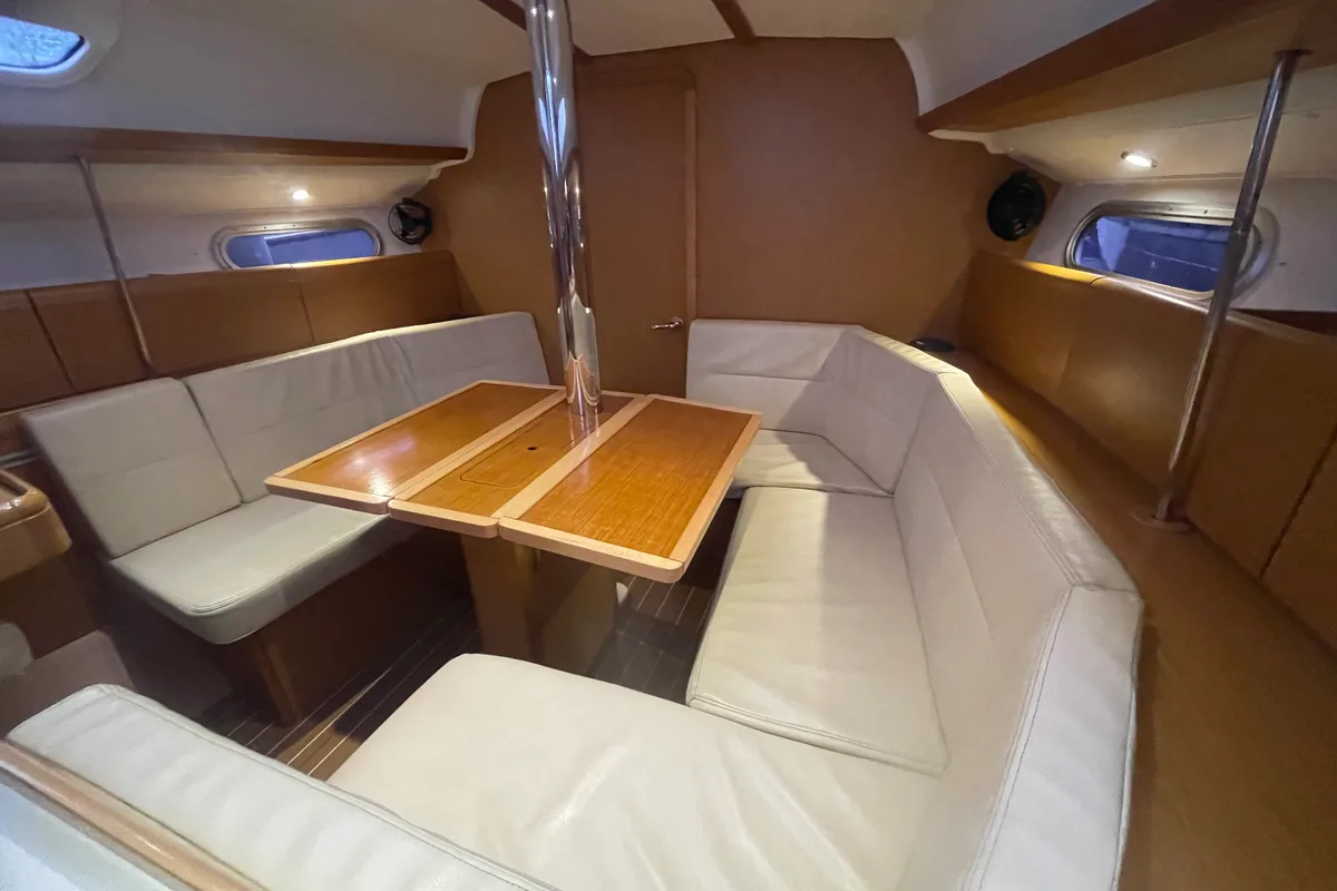 Salon of Agatha, a Jeanneau Sun Odyssey 36i sailboat at Zadar, Croatia