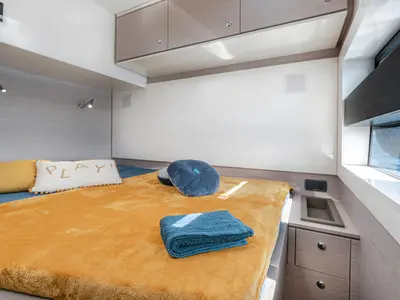 Cabin on Premium, a Gulet x-reuse catamaran at Cogolin, France