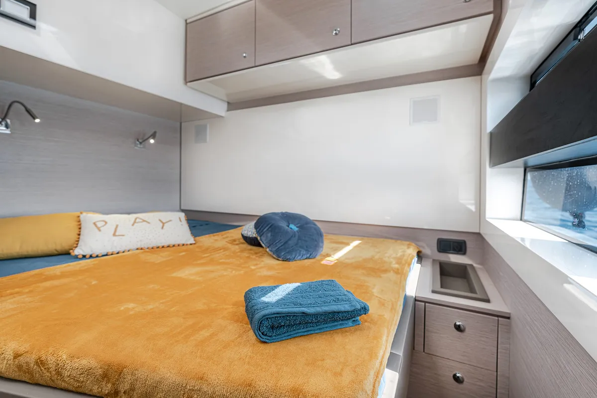 Cabin on Premium, a Gulet x-reuse catamaran at Cogolin, France