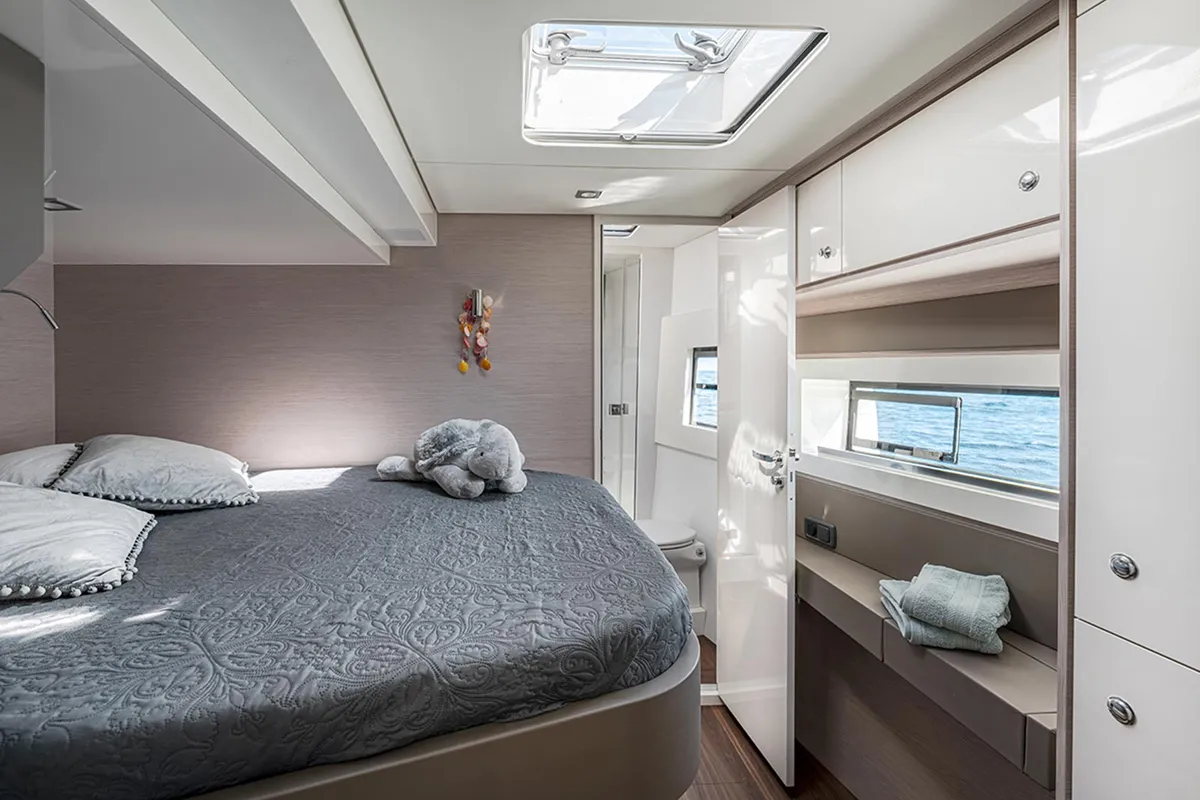 Cabin on Premium, a Gulet x-reuse catamaran at Cogolin, France