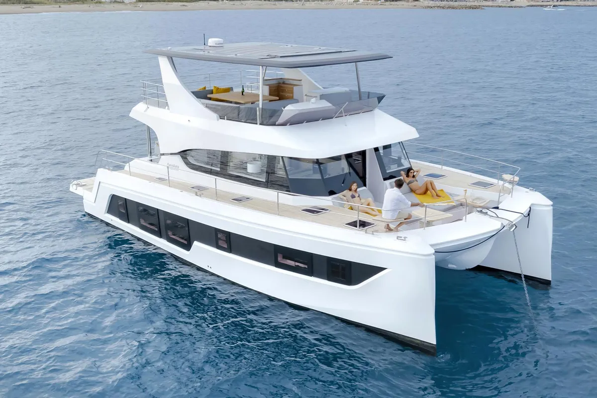 Exterior view of Premium, a Gulet x-reuse catamaran at Cogolin, France