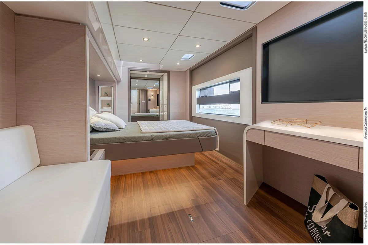 Cabin on Premium, a Gulet x-reuse catamaran at Cogolin, France