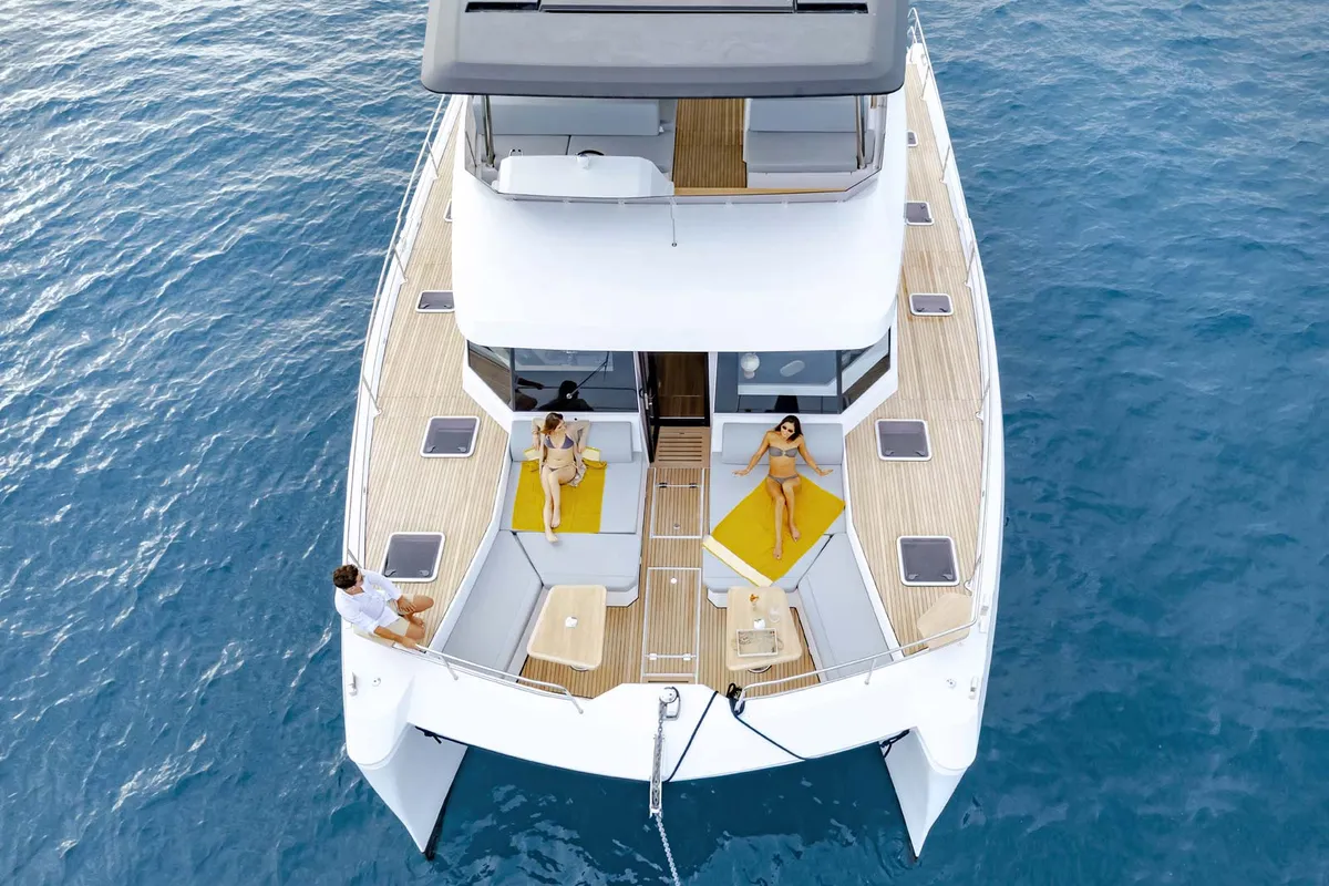 Exterior view of Premium, a Gulet x-reuse catamaran at Cogolin, France