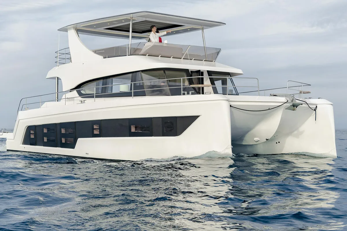 Exterior view of Premium, a Gulet x-reuse catamaran at Cogolin, France