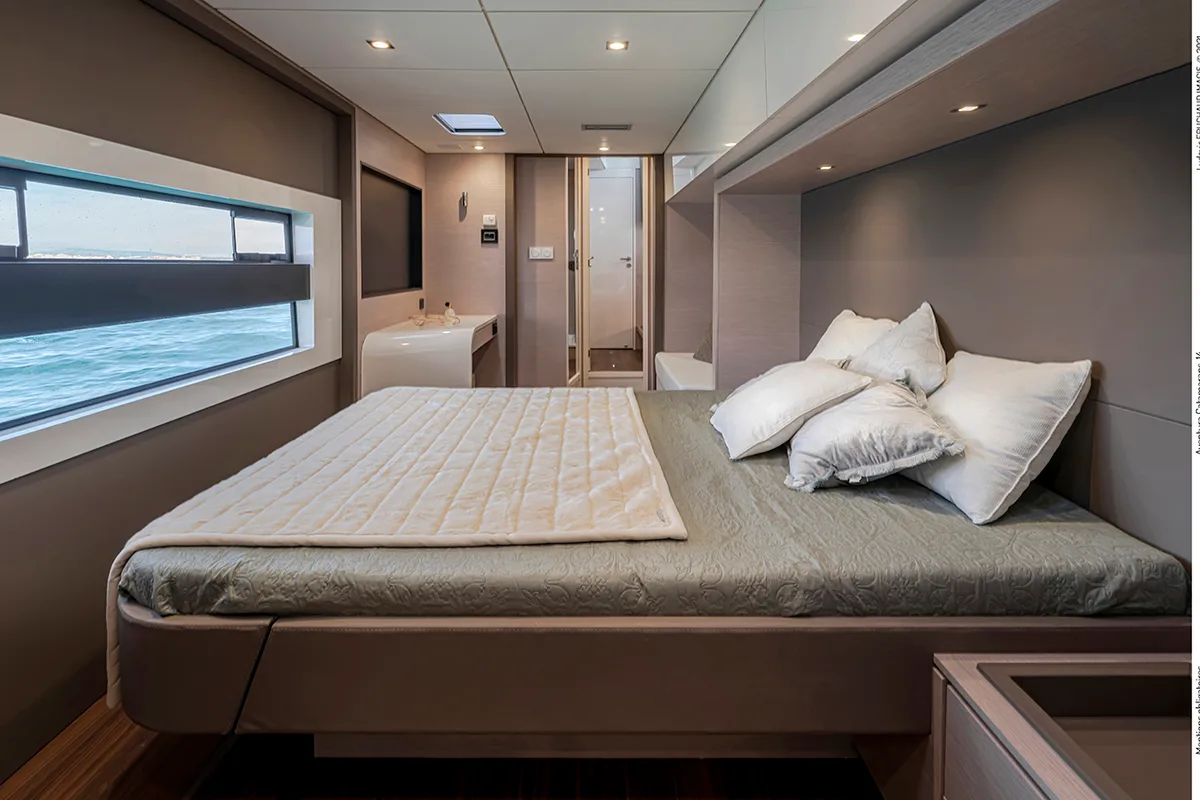 Cabin on Premium, a Gulet x-reuse catamaran at Cogolin, France